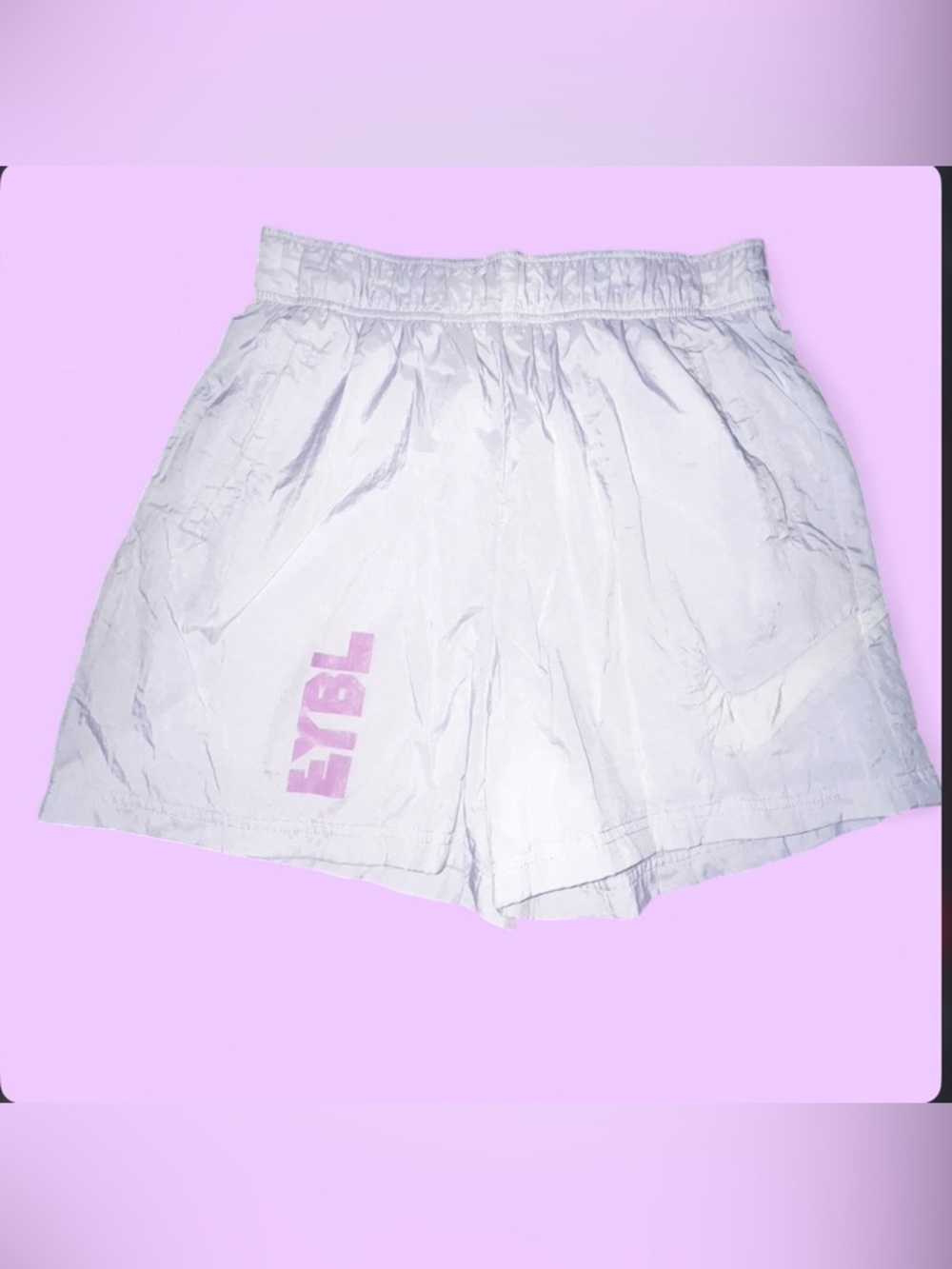 WOMENS Nike EYBL Player Exclusive Lilac Nylon Mesh Lined Shorts Size Medium